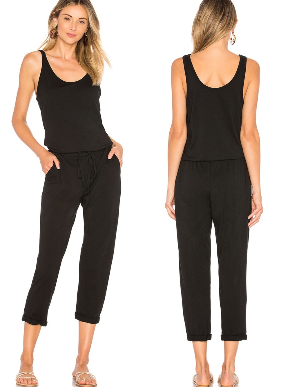 Michael Stars Theo Sleeveless Tank Jumpsuit in Black Size SP EUC Minimalist